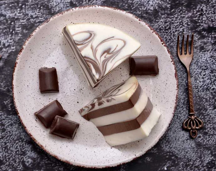 Gelatina de atole de galleta de chocolate y crema 