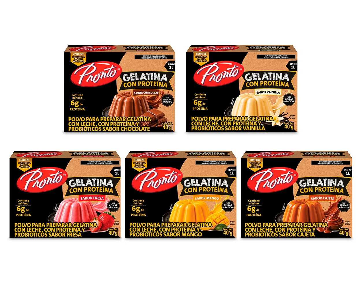 Gelatinas de leche con proteína