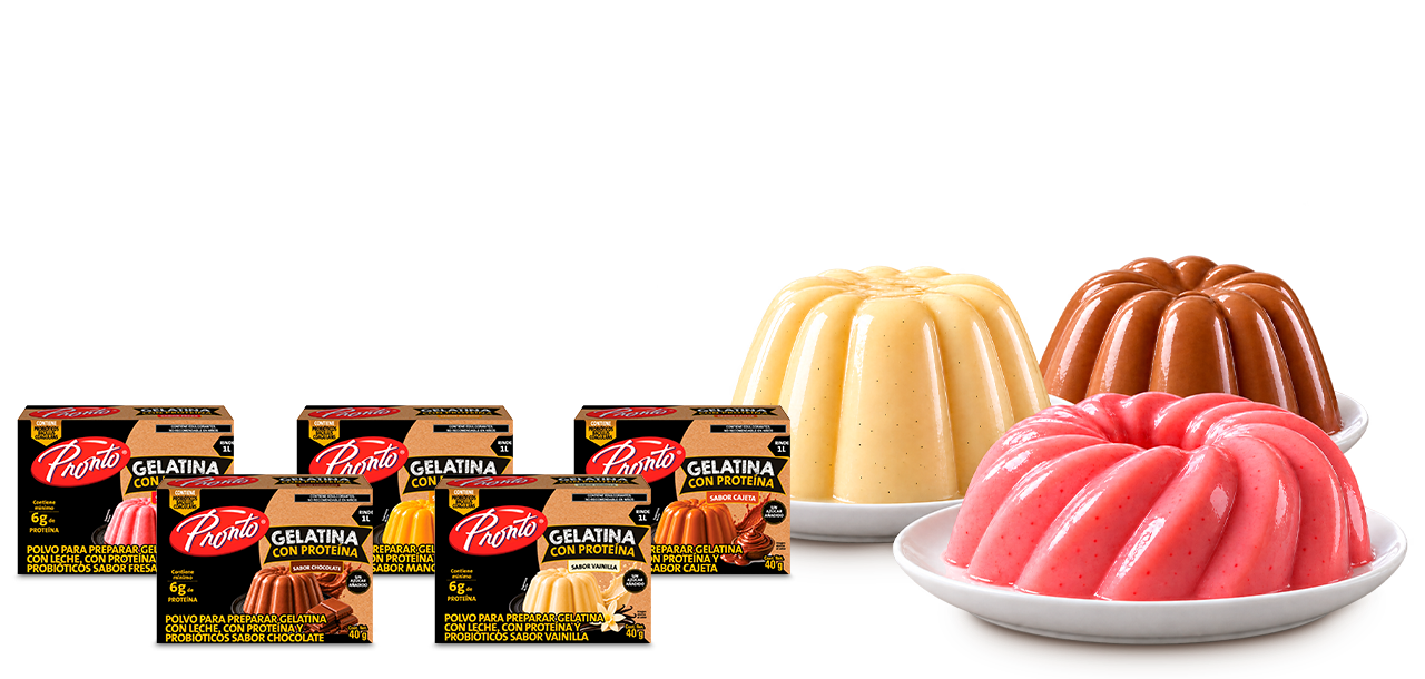 Gelatinas de leche con proteína