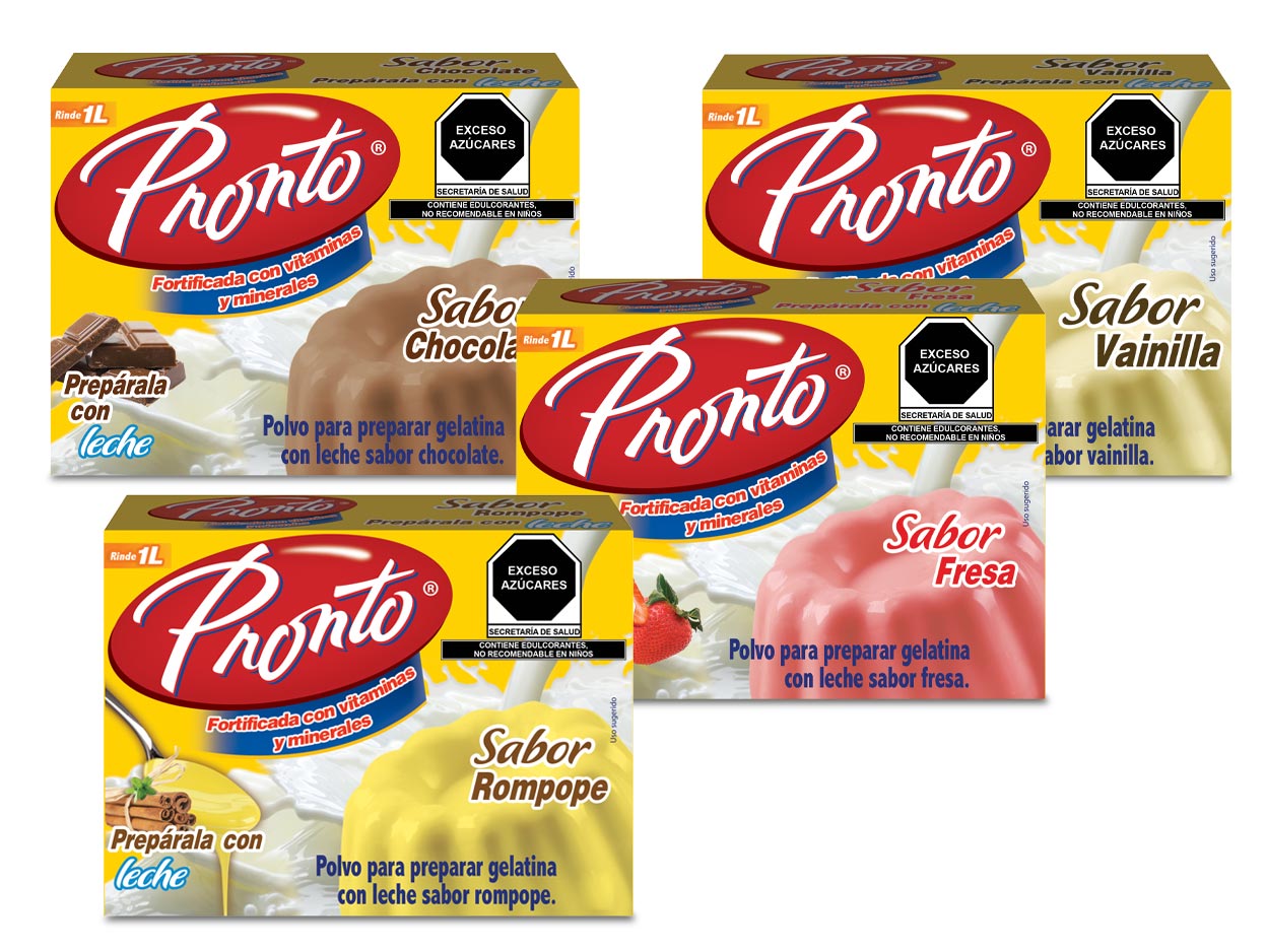 Pronto, gelatinas de leche