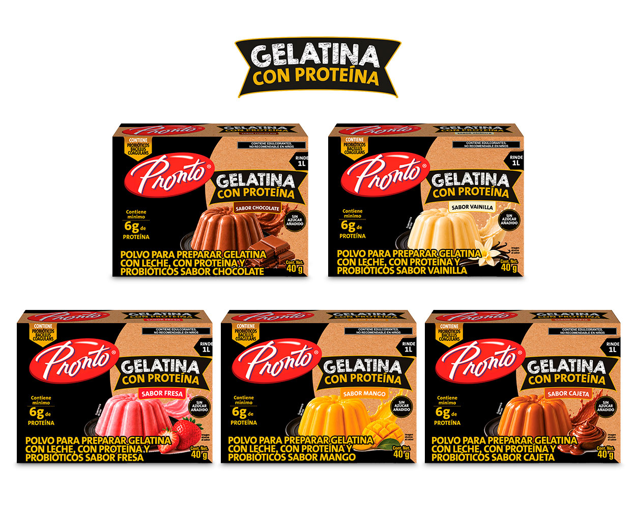 Gelatinas de leche con proteína